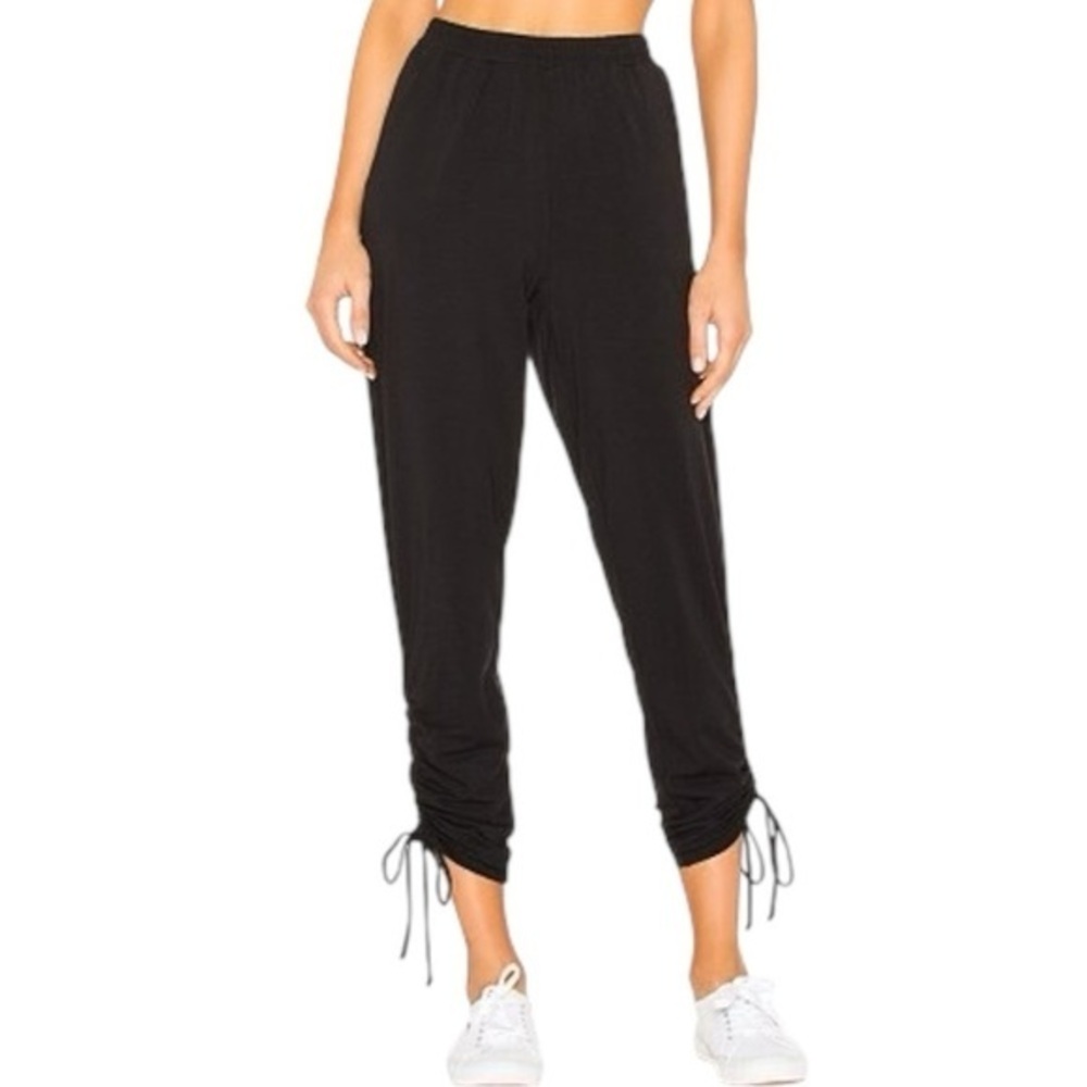 BOBI Los Angeles Black Draped Jersey Ruched Pants size XS